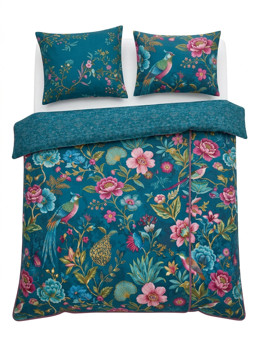 Dekbedovertrek Set Chinoiserie Flower Blauw
